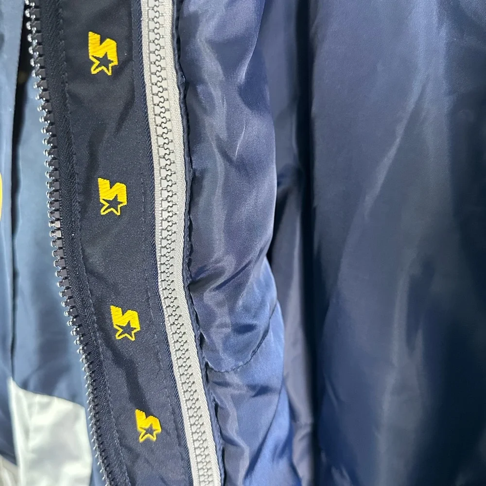 Vintage Starter Jacket Coat Mens Sz XL Yellow Blue Ski Snowboard Double Liner